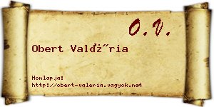 Obert Valéria névjegykártya